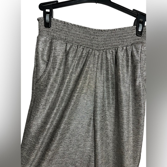 BY ANTHROPOLOGIE Gillian Silver Shimmer Jogger Pants NWT XS - Picture 6 of 6